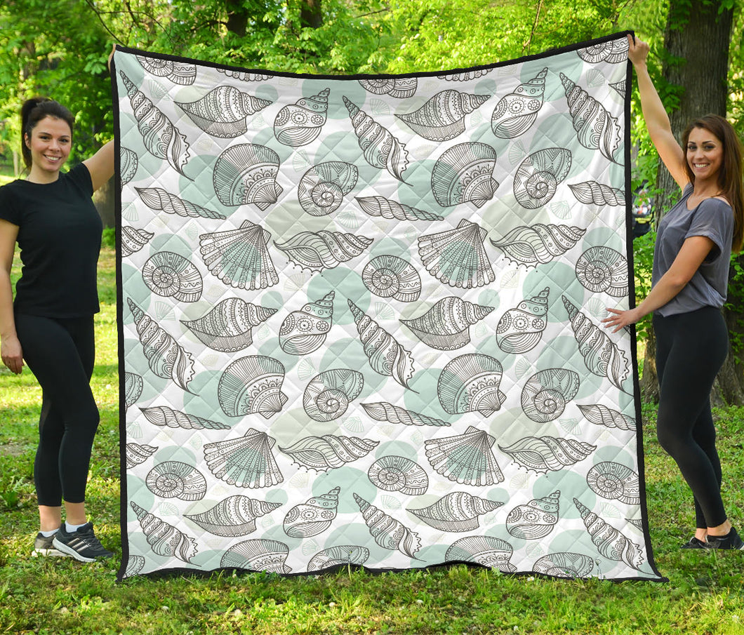 Shell Polynesian Tribal  Premium Quilt