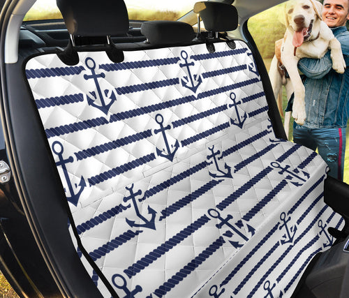 Anchor Rope Nautical  Pattern Dog Car Seat Covers