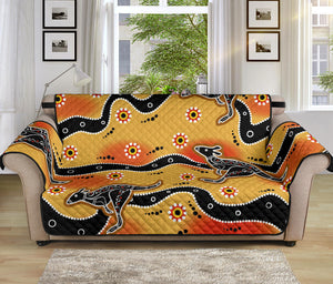 Kangaroo Australian aboriginal art pattern Sofa Cover Protector