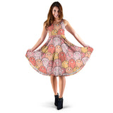 Pig Pattern Print Design 04 Sleeveless Midi Dress