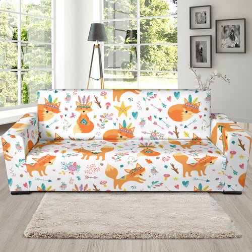 Cute Tribal Fox Pattern Sofa Slipcover