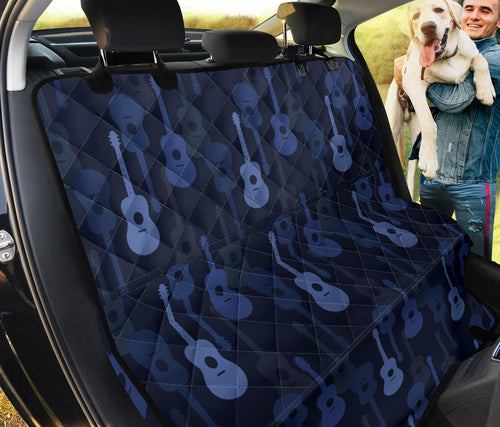 Blue Theme Guitar Pattern Dog Car Seat Covers