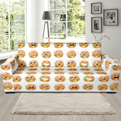 Hamburger Pattern Print Design 04 Sofa Slipcover