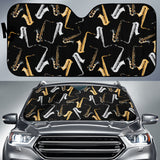 Saxophone Design Pattern Car Sun Shade