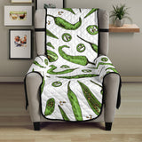 Hand drawn sketch style green Chili peppers pattern Chair Cover Protector