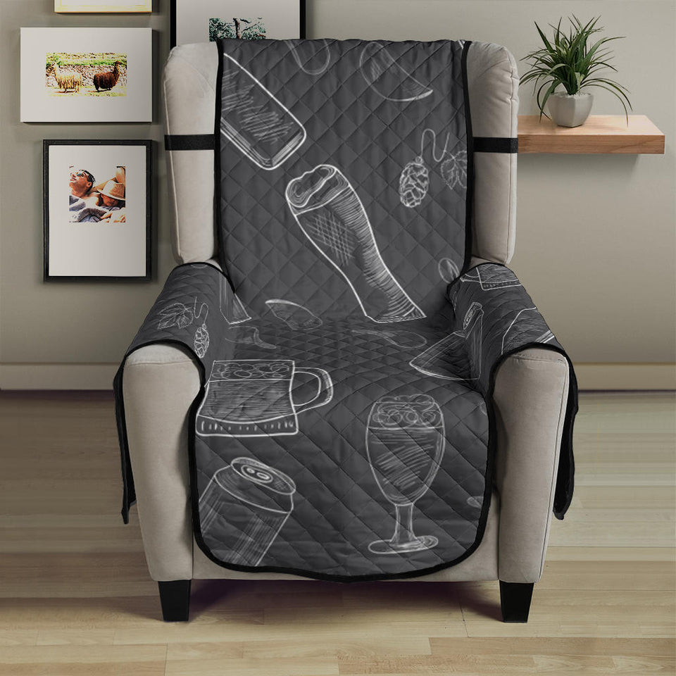 Beer hand drawn pattern Chair Cover Protector