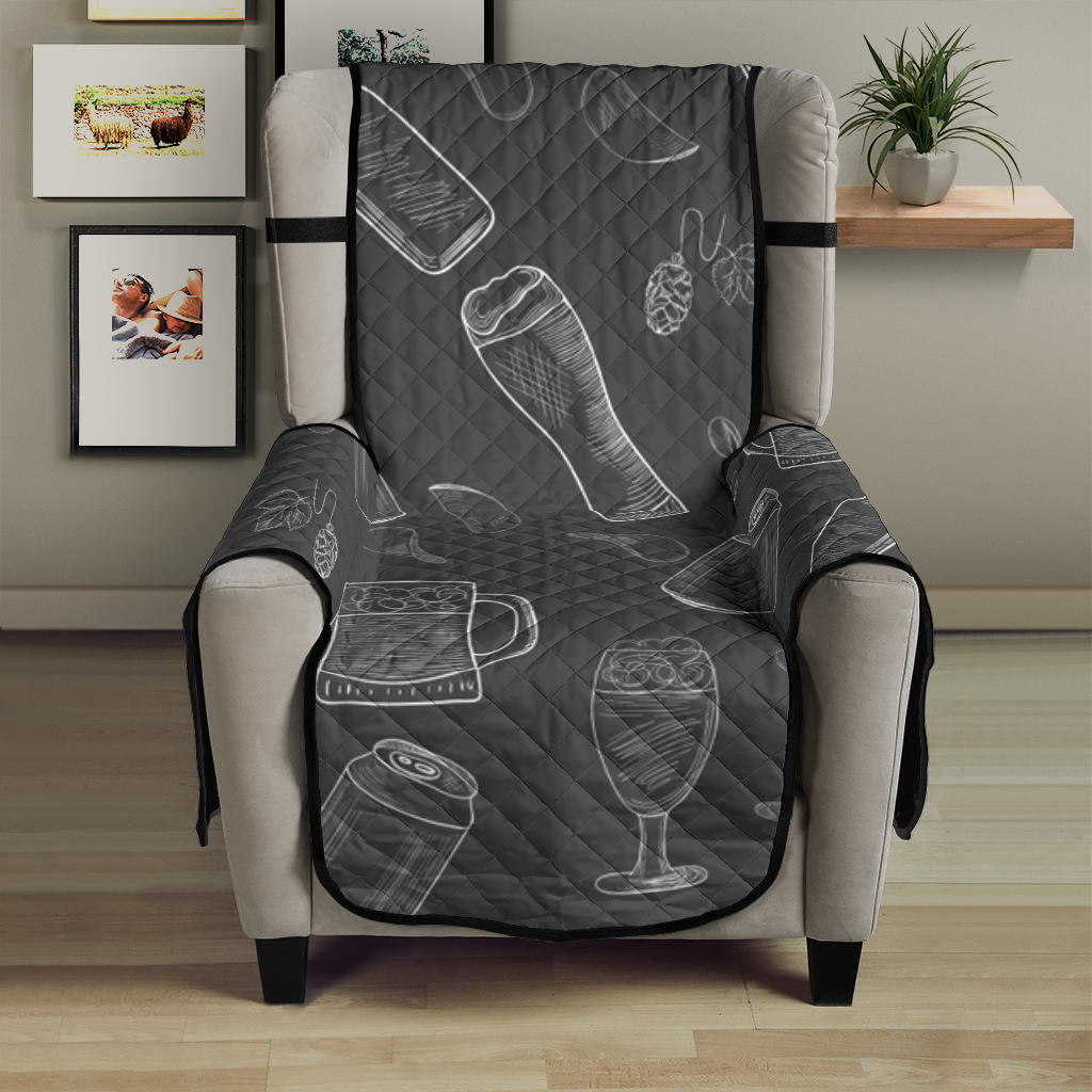 Beer hand drawn pattern Chair Cover Protector