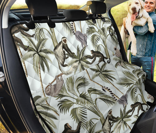 Monkey Sloth Lemur Palm Trees Pattern Dog Car Seat Covers