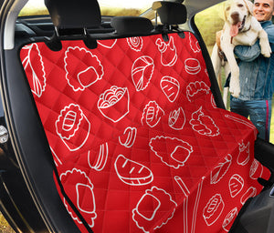 Sushi Pattern Red Background Dog Car Seat Covers