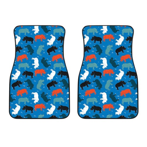 Colorful Rhino Pattern Front Car Mats