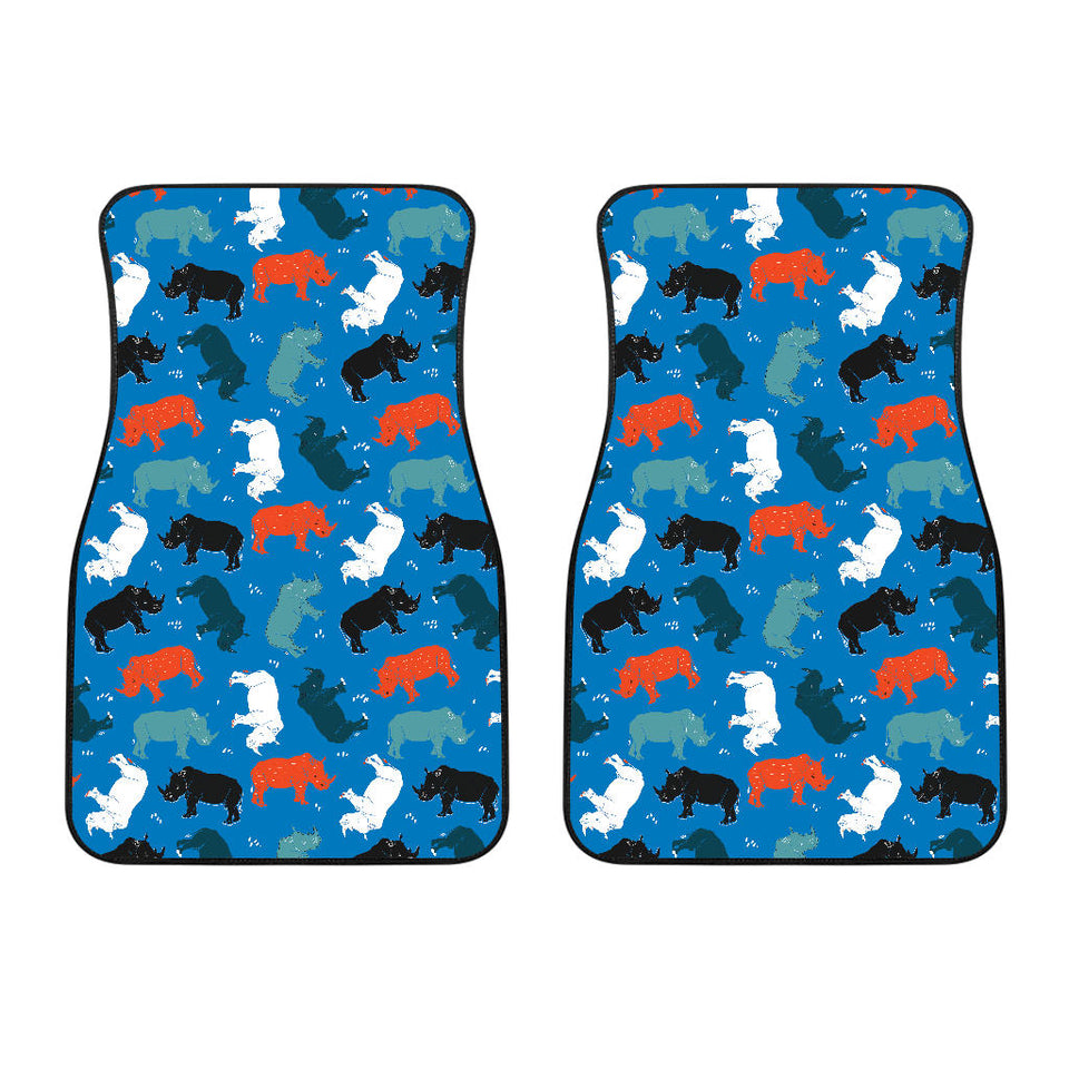 Colorful Rhino Pattern Front Car Mats
