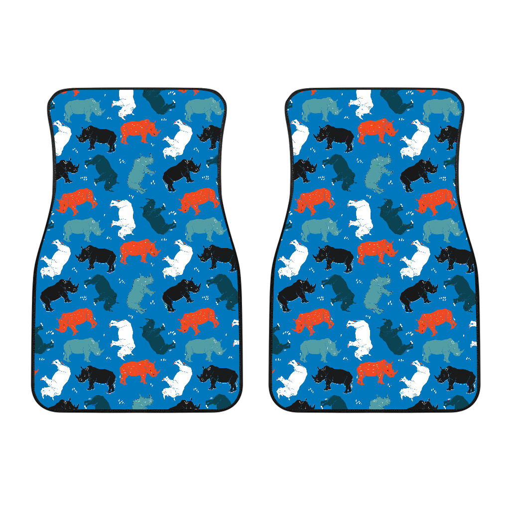 Colorful Rhino Pattern Front Car Mats