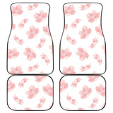 Pink Sakura Cherry Blossom Pattern Front And Back Car Mats