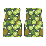 Whole Sliced Kiwi Leave And Flower Front Car Mats