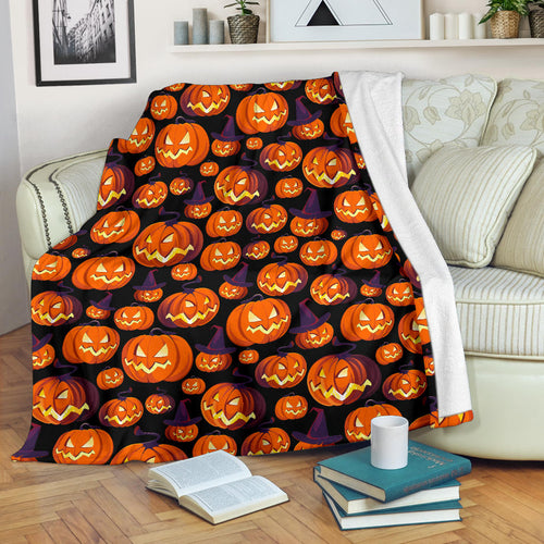 Halloween Pumpkin Pattern Premium Blanket