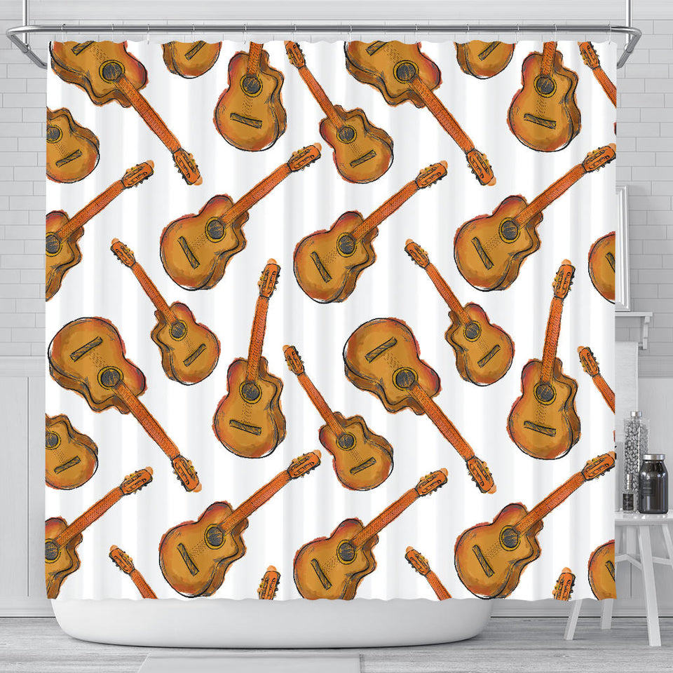 Paint Guitar Pattern Shower Curtain Fulfilled In US