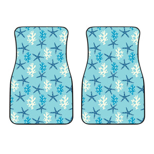 Blue Starfish Coral Reef Pattern Front Car Mats