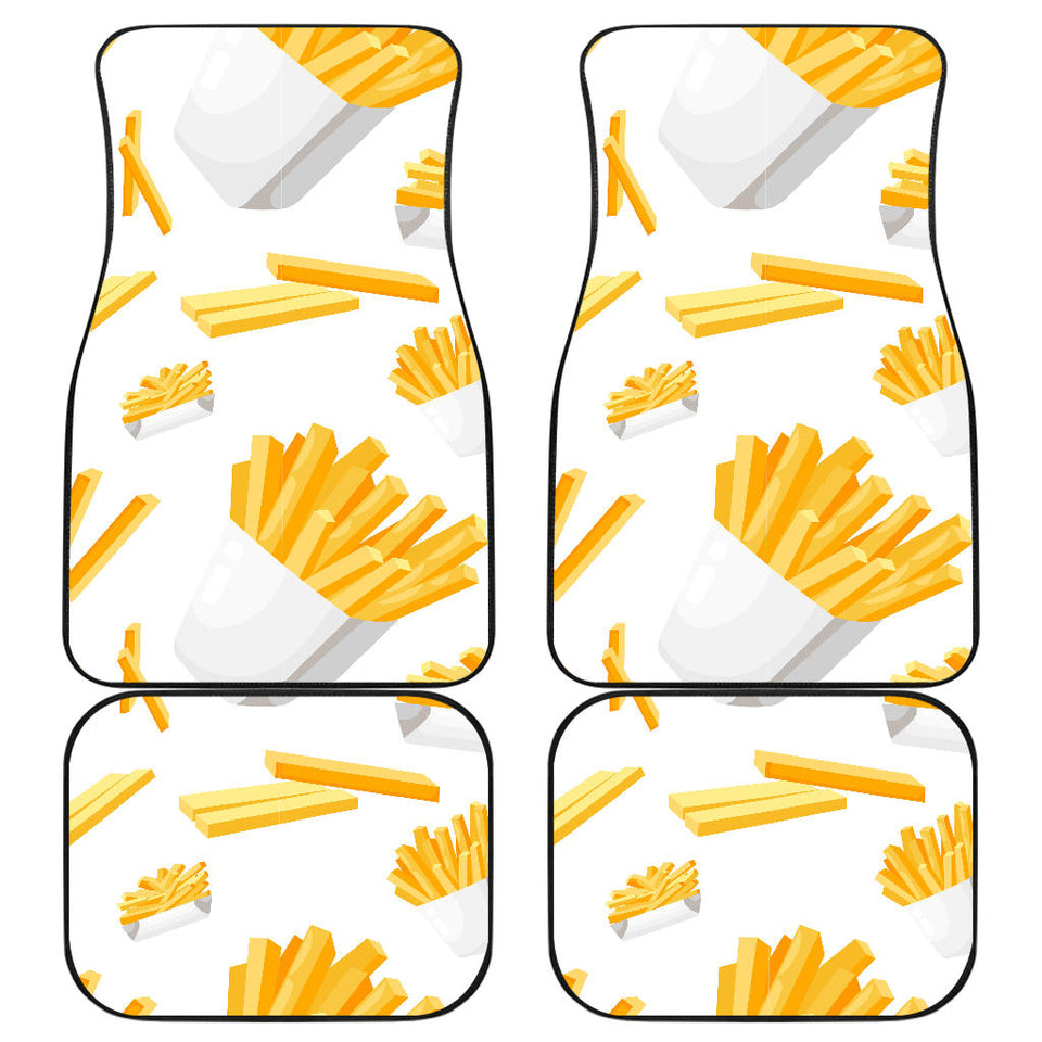 French Fries White Paper Box Pattern Front And Back Car Mats