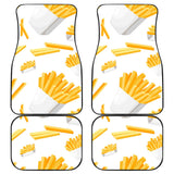 French Fries White Paper Box Pattern Front And Back Car Mats