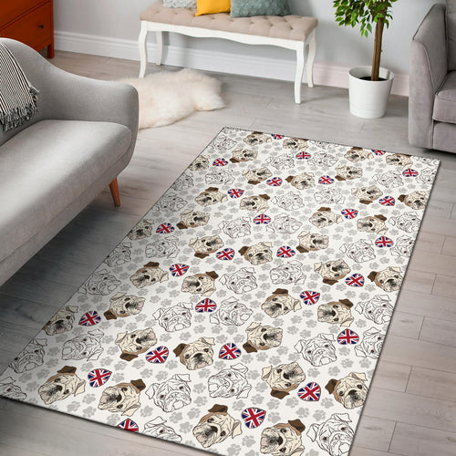 English Bulldog Pattern Print Design 01 Area Rug