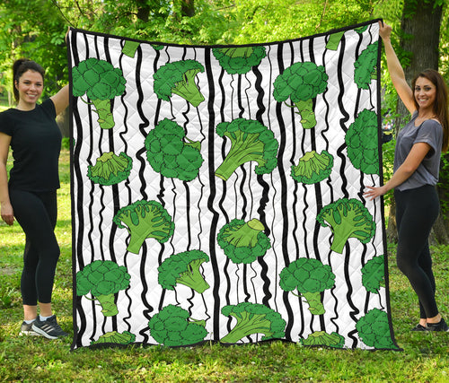 Cool Broccoli Pattern Premium Quilt