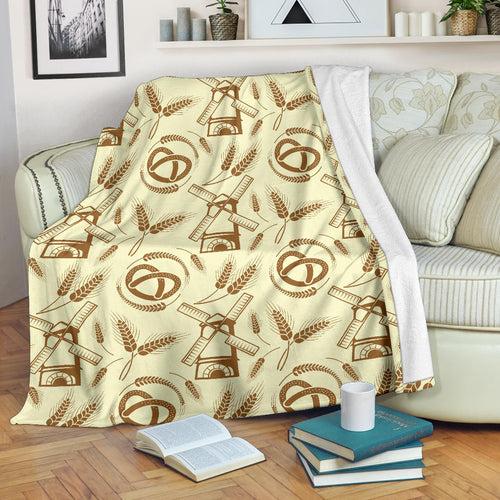 Windmill Wheat Pattern Premium Blanket