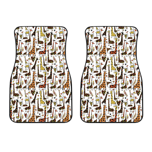 Giraffe Pattern Print Design 05 Front Car Mats