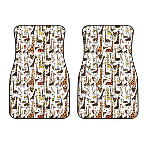 Giraffe Pattern Print Design 05 Front Car Mats