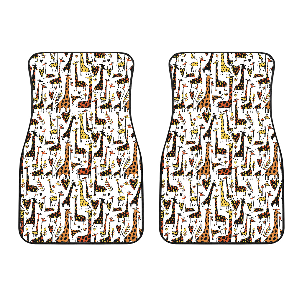 Giraffe Pattern Print Design 05 Front Car Mats