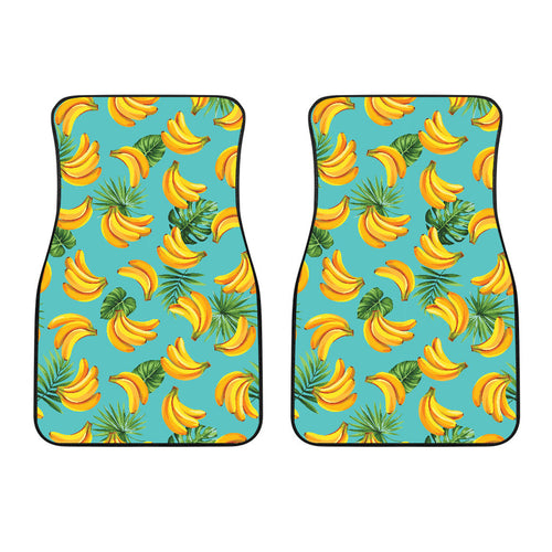 Banana Palm Leaves Pattern Background  Front Car Mats