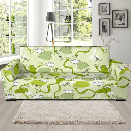 Cute Frog Dragonfly Pattern Sofa Slipcover