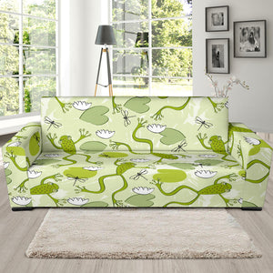 Cute Frog Dragonfly Pattern Sofa Slipcover