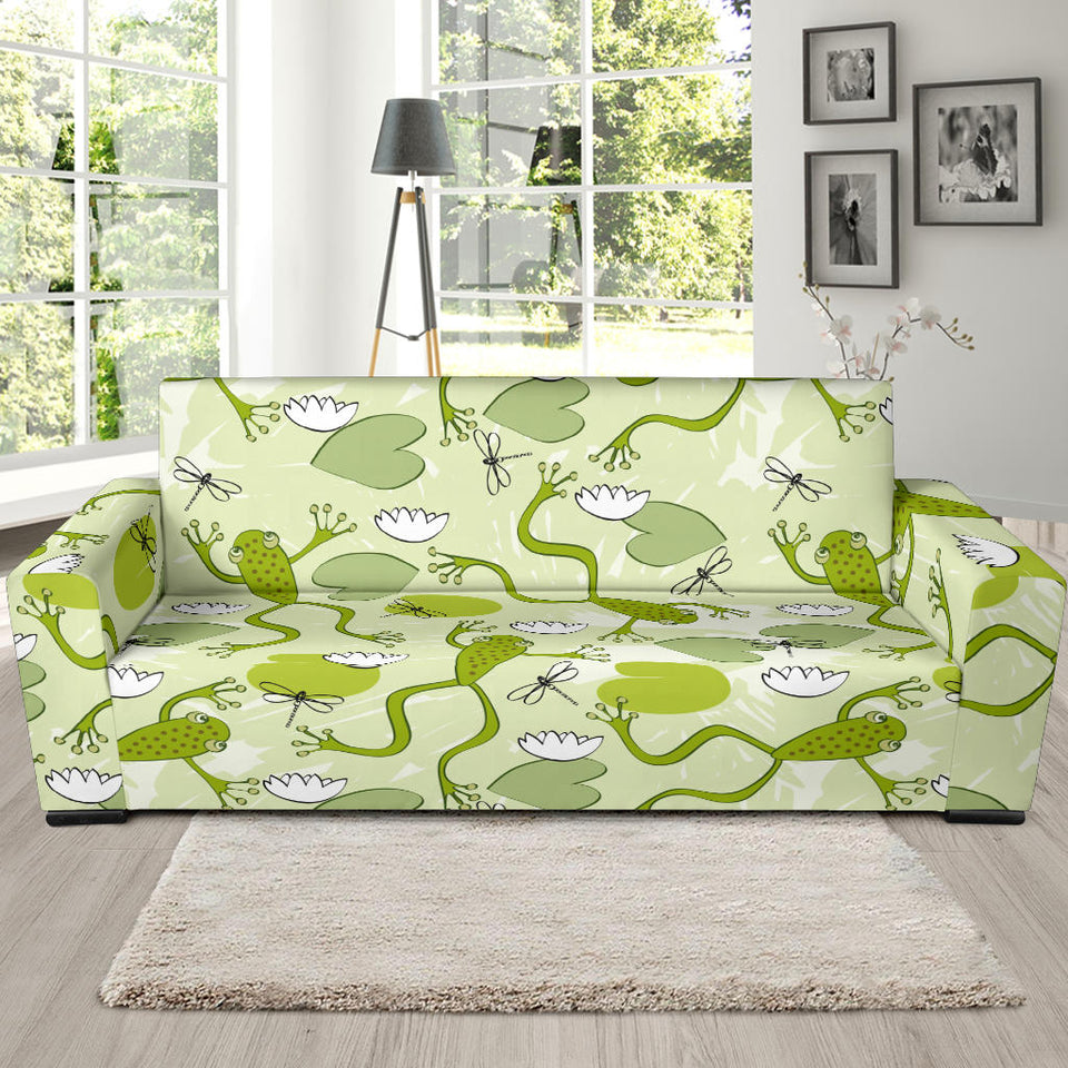 Cute Frog Dragonfly Pattern Sofa Slipcover