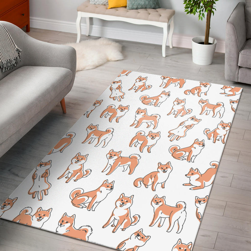 Shiba Inu Dog Pattern Area Rug