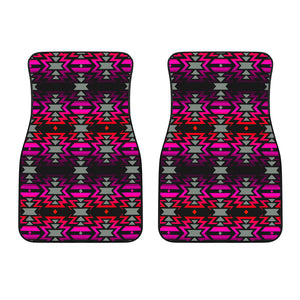 Black Fire Pink And Red Front Car Mats (Set Of 2)
