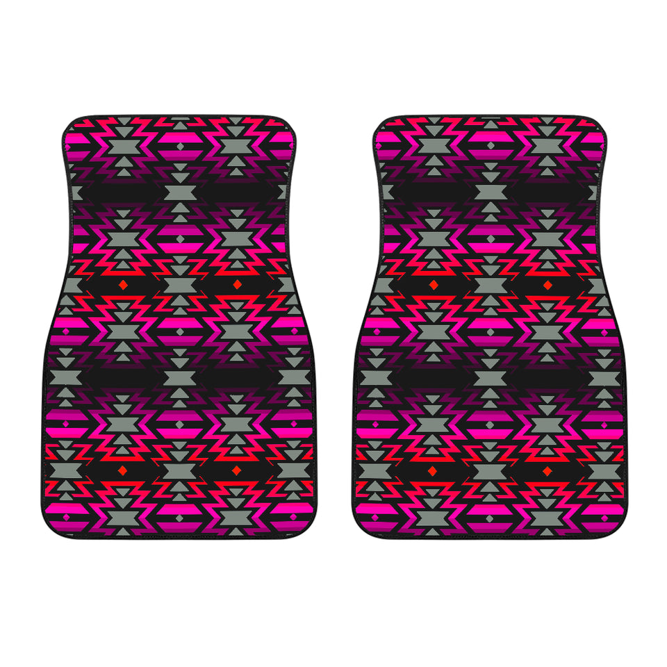 Black Fire Pink And Red Front Car Mats (Set Of 2)