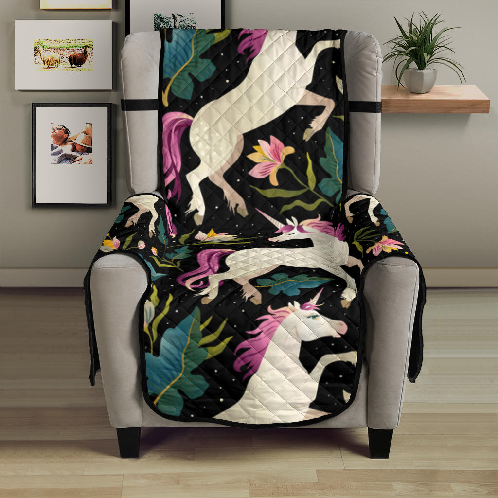 Unicorns forest background Chair Cover Protector