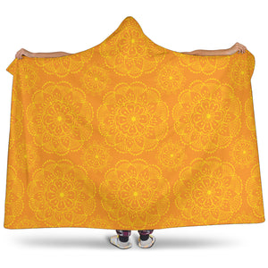 Orange Traditional Indian Element Pattern Hooded Blanket