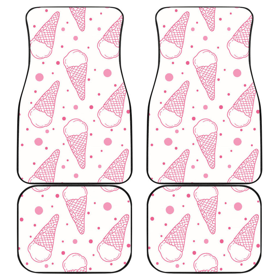Hand Drawn Ice Cream Pattern Front And Back Car Mats