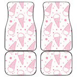 Hand Drawn Ice Cream Pattern Front And Back Car Mats