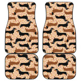 Dachshund Floral Background Front And Back Car Mats