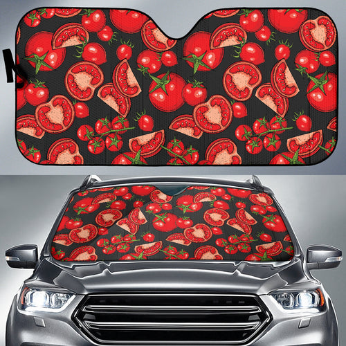 Tomato Black Background Car Sun Shade