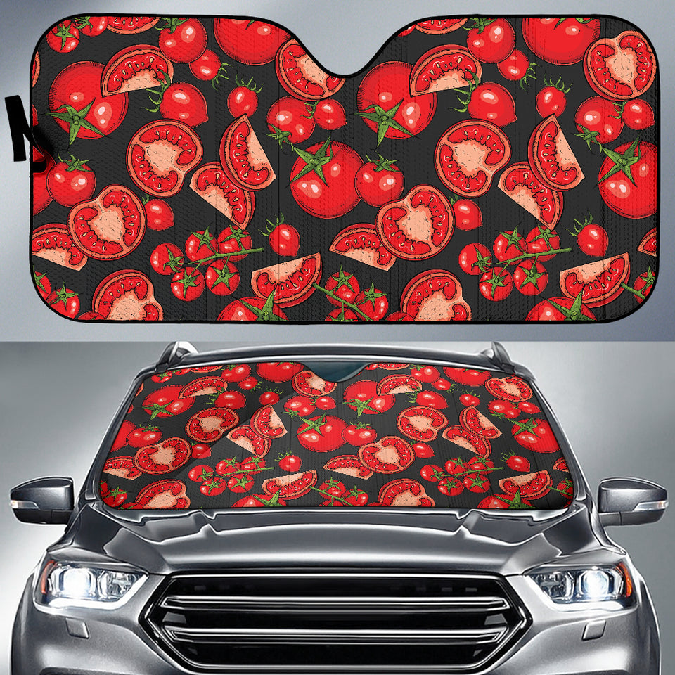Tomato Black Background Car Sun Shade