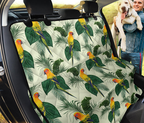 Beautiful Parrot Palm Leaves Pattern Dog Car Seat Covers