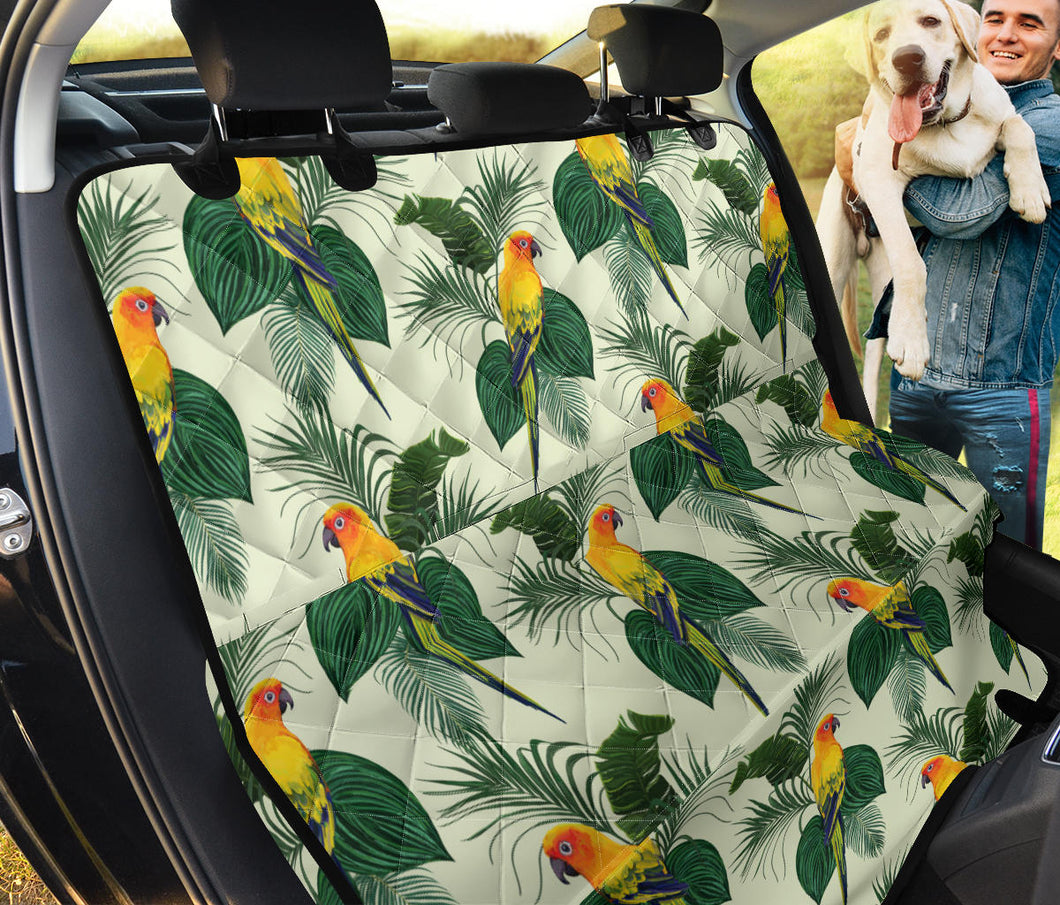 Beautiful Parrot Palm Leaves Pattern Dog Car Seat Covers