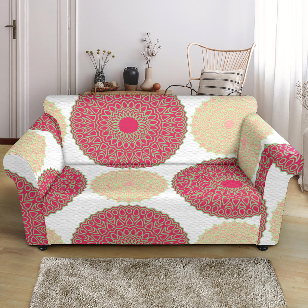Circle Indian Pattern Loveseat Couch Slipcover
