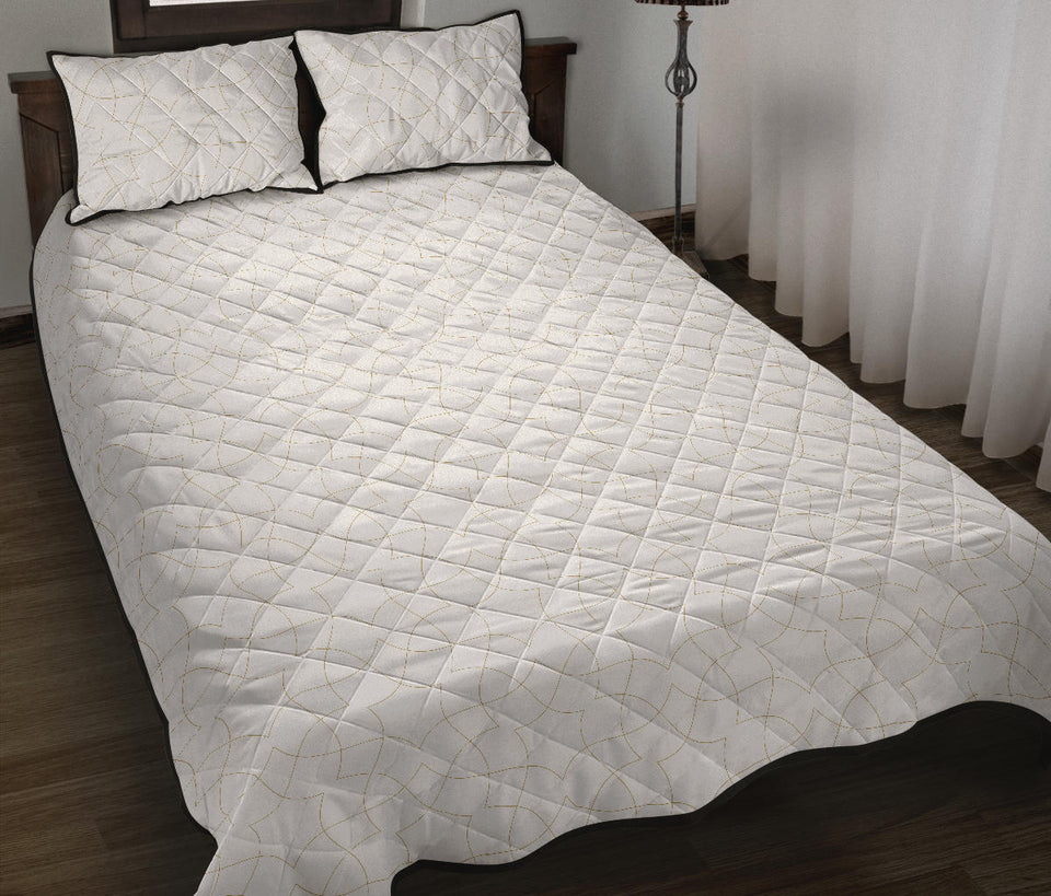 arabic white pattern Quilt Bed Set