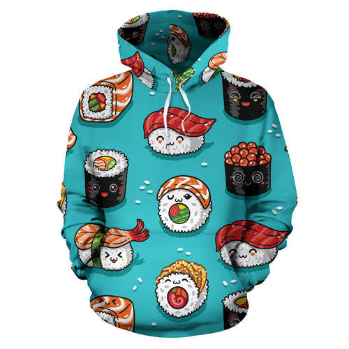 Cute Sushi Pattern Men Women Pullover Hoodie