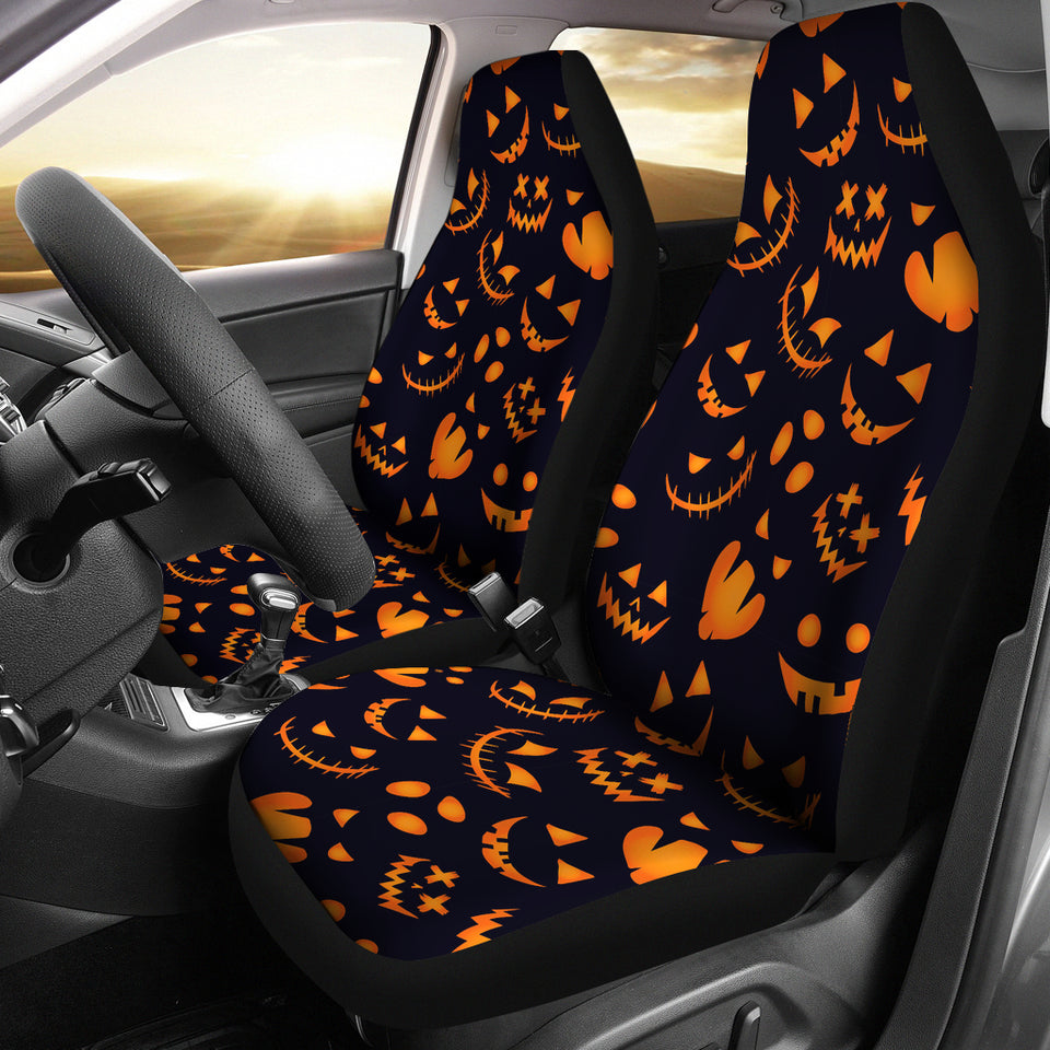 Halloween Pattern Pumpkin Background Universal Fit Car Seat Covers