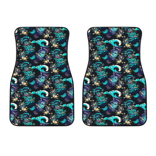 Dragon Sea Wave Pattern Front Car Mats